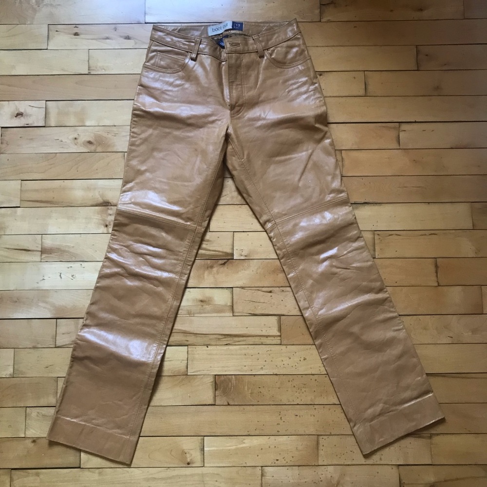 Vintage Gap Leather Pants - Tan